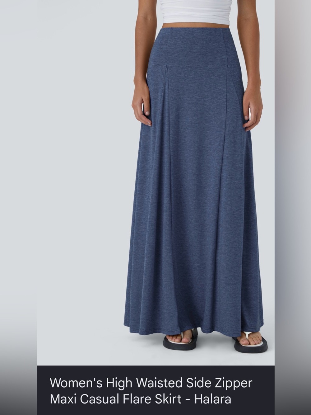 HALARA Periwinkle Blue Maxi Skirt - Flowing Casual Style